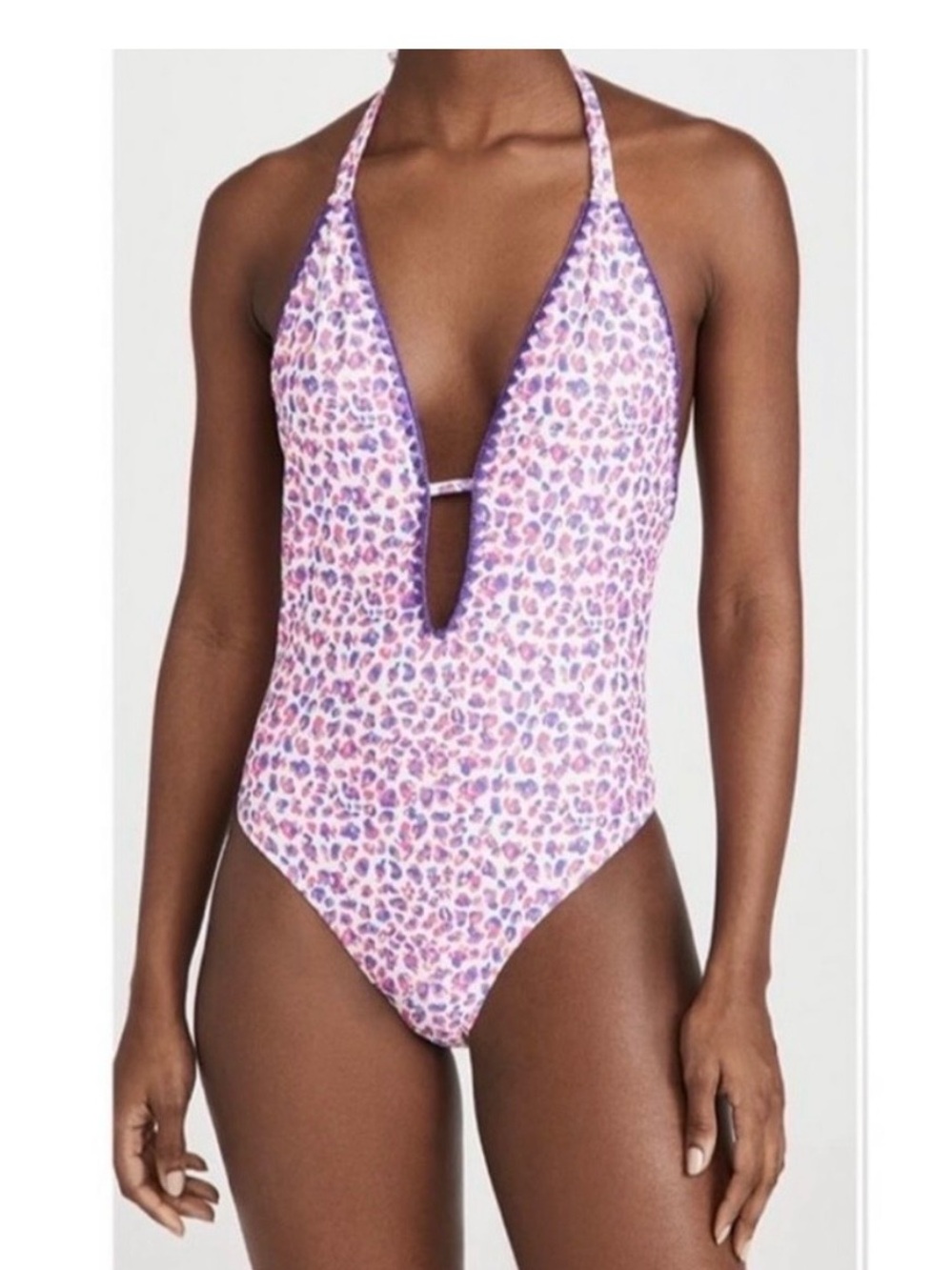 NWT Ramy Brook Pink & Purple Leopard-Print Sonoma One-Piece Swimsuit